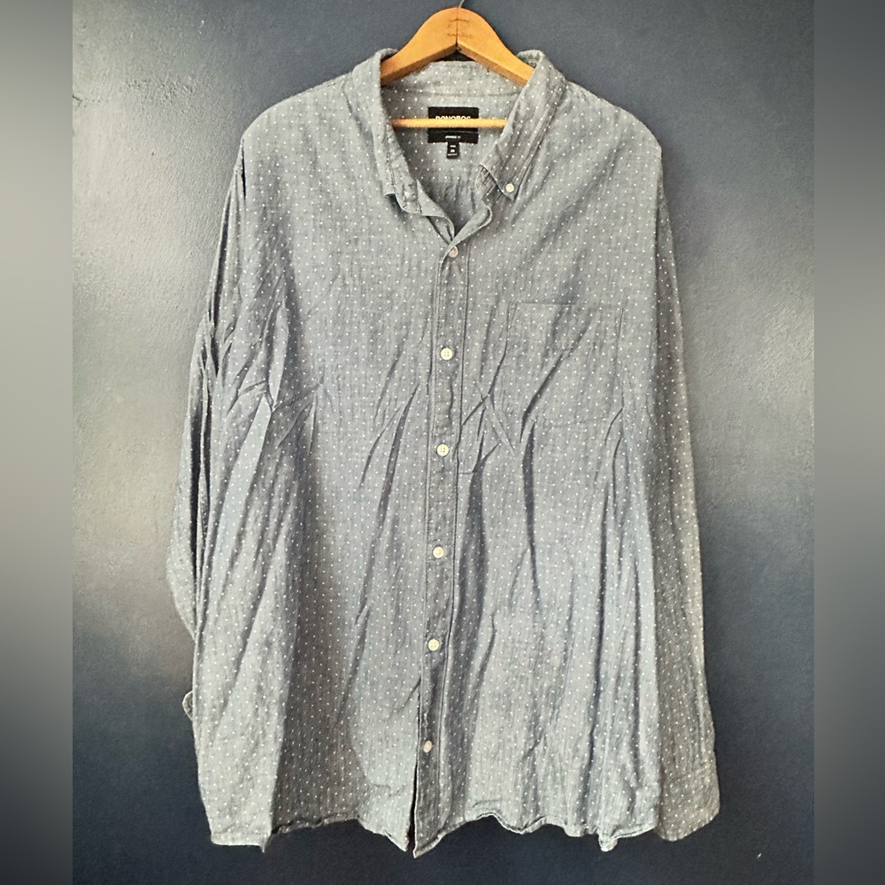 Bonobos Blue Casual Button Down Shirt with Polka Dot Pattern